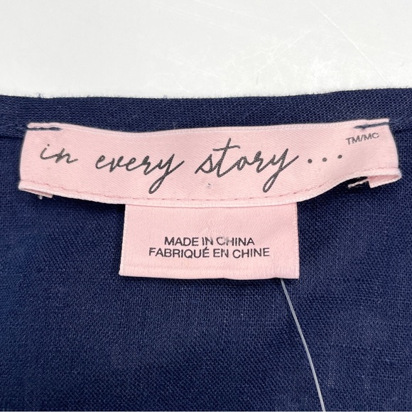 Pennington Linen Blend Tie-Waist Button Front Top - Picture 8 of 8